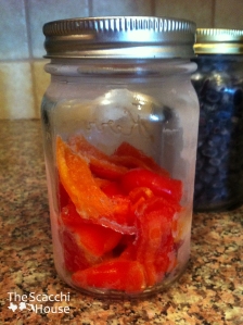 Frozen Sweet Peppers in a Jar